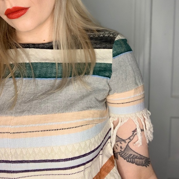 The Odells Rainbow Striped Fringe Top - Picture 6 of 9